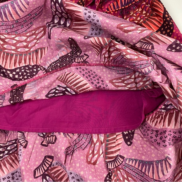 FARM Rio Pink Wild Bananas Ruffle Midi Dress Large NWOT - Picture 10 of 14